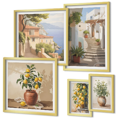 Decorațiune de perete set tablouri Plante elegante de stradă pentru interior