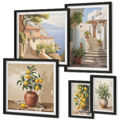 Decorațiune de perete set tablouri Plante elegante de stradă pentru interior