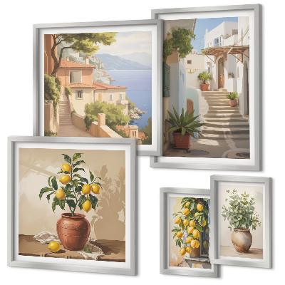 Decorațiune de perete set tablouri Plante elegante de stradă pentru interior
