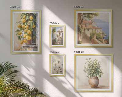 Polyptic înrămat Accente de citrice în stil mediteranean