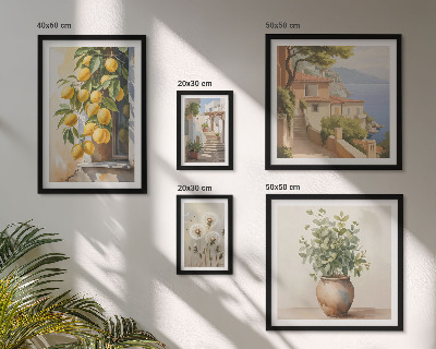 Polyptic înrămat Accente de citrice în stil mediteranean