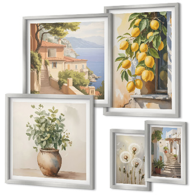 Polyptic înrămat Accente de citrice în stil mediteranean