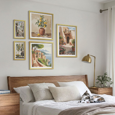 Decorațiune de perete set tablouri Flori de străzi în stil mediteranean