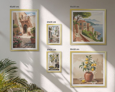 Decorațiune de perete set tablouri Flori de străzi în stil mediteranean