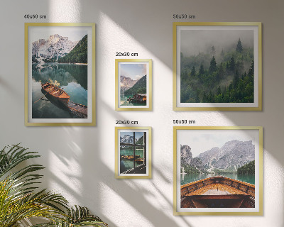 Polyptic înrămat Bărci calme pe lacuri de munte