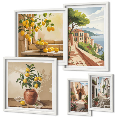 Decorațiune de perete set tablouri Vederi fermecătoare la Marea Mediterană