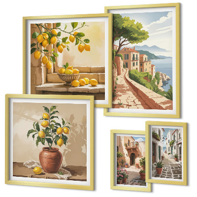Decorațiune de perete set tablouri Vederi fermecătoare la Marea Mediterană