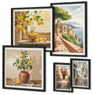 Decorațiune de perete set tablouri Vederi fermecătoare la Marea Mediterană