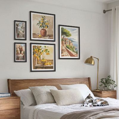 Decorațiune de perete set tablouri Vederi fermecătoare la Marea Mediterană