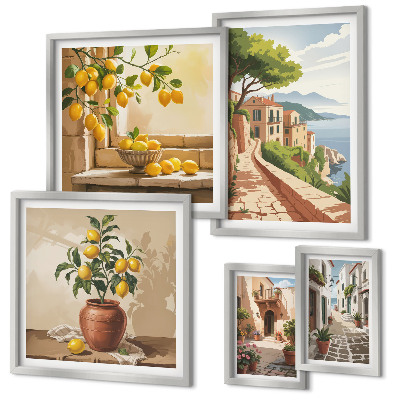 Decorațiune de perete set tablouri Vederi fermecătoare la Marea Mediterană