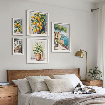 Decorațiune de perete set tablouri Peisaje cu citrice și vegetație