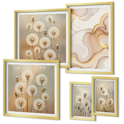 Polyptic înrămat Motive florale de natură delicată