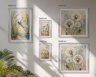 Polyptic înrămat Libelule florale în stil natural