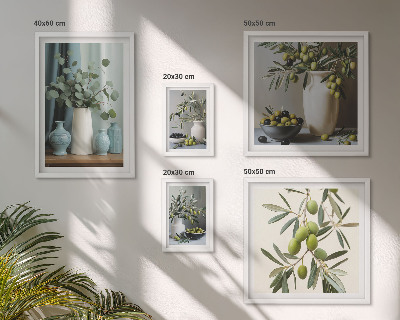 Polyptic înrămat Flori de măsline verzi în stil scandinav
