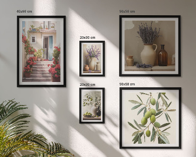 Polyptic înrămat Interioare elegante, flori, fructe