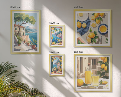 Polyptic înrămat Lămâi cu o priveliște pitorească
