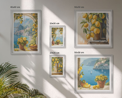 Decorațiune de perete set tablouri Accente de lămâie, aromă de mare din Provence