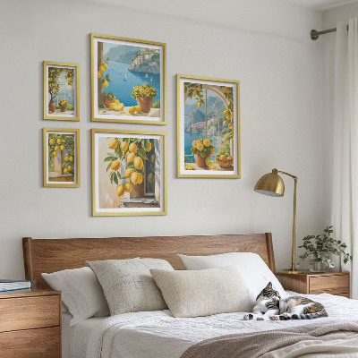 Decorațiune de perete set tablouri Accente de lămâie, aromă de mare din Provence