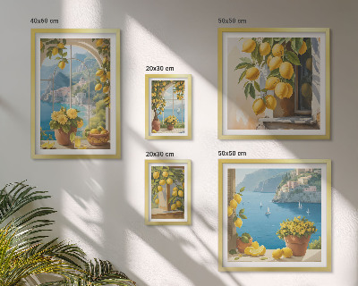 Decorațiune de perete set tablouri Accente de lămâie, aromă de mare din Provence