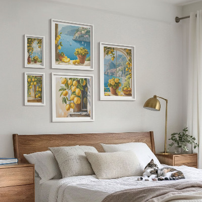 Decorațiune de perete set tablouri Accente de lămâie, aromă de mare din Provence