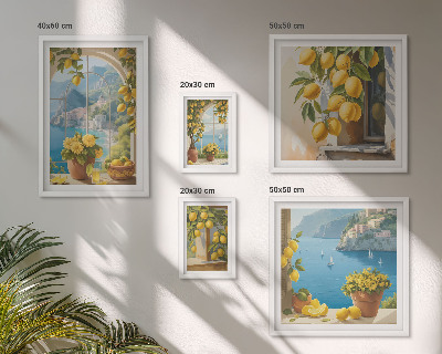 Decorațiune de perete set tablouri Accente de lămâie, aromă de mare din Provence