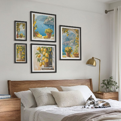 Decorațiune de perete set tablouri Accente de lămâie, aromă de mare din Provence