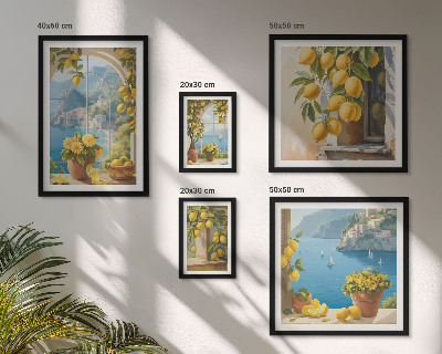 Decorațiune de perete set tablouri Accente de lămâie, aromă de mare din Provence