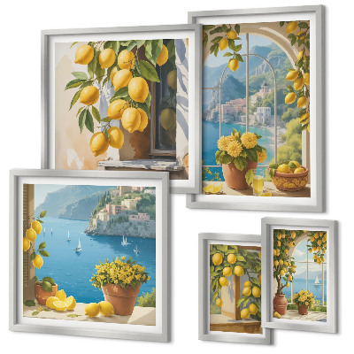 Decorațiune de perete set tablouri Accente de lămâie, aromă de mare din Provence