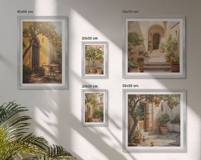 Decorațiune de perete set tablouri Străzi portocalii fermecătoare