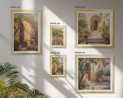 Decorațiune de perete set tablouri Străzi portocalii fermecătoare