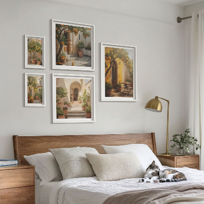 Decorațiune de perete set tablouri Străzi portocalii fermecătoare