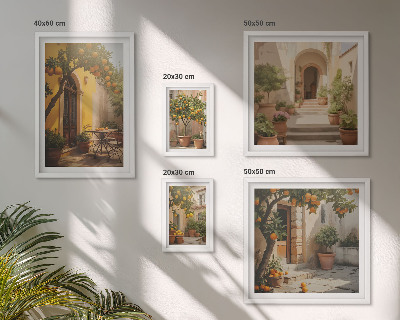 Decorațiune de perete set tablouri Străzi portocalii fermecătoare