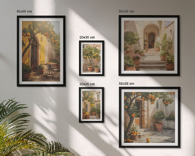 Decorațiune de perete set tablouri Străzi portocalii fermecătoare