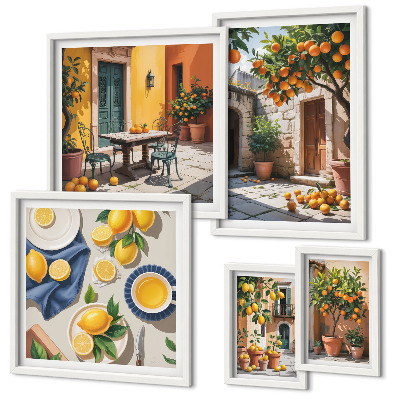 Decorațiune de perete set tablouri Citrice în grădini