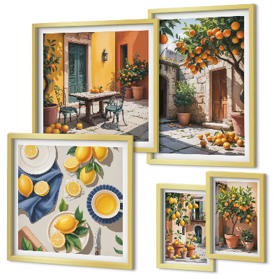 Decorațiune de perete set tablouri Citrice în grădini