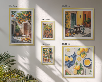 Decorațiune de perete set tablouri Citrice în grădini