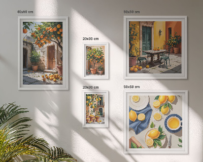 Decorațiune de perete set tablouri Citrice în grădini