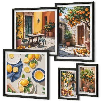 Decorațiune de perete set tablouri Citrice în grădini