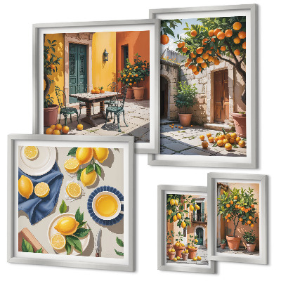 Decorațiune de perete set tablouri Citrice în grădini