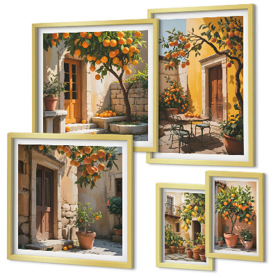 Decorațiune de perete set tablouri Citrice în grădini