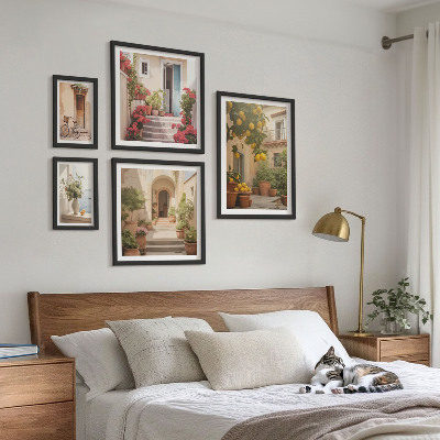 Polyptic înrămat Străzi, flori, citrice, Provence
