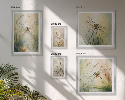 Decorațiune de perete set tablouri Motive naturale boho cu libelule