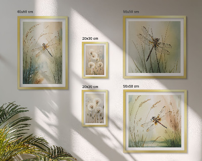 Decorațiune de perete set tablouri Motive naturale boho cu libelule