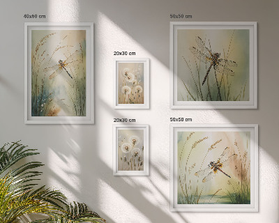 Decorațiune de perete set tablouri Motive naturale boho cu libelule