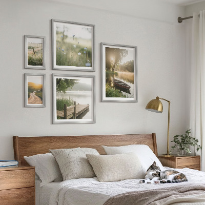 Decorațiune de perete set tablouri Peisaje liniștite cu ape verzi