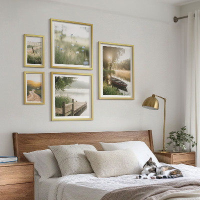 Decorațiune de perete set tablouri Peisaje liniștite cu ape verzi