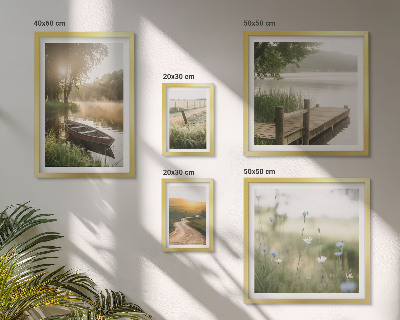 Decorațiune de perete set tablouri Peisaje liniștite cu ape verzi