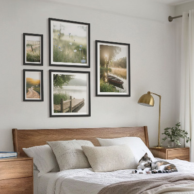 Decorațiune de perete set tablouri Peisaje liniștite cu ape verzi