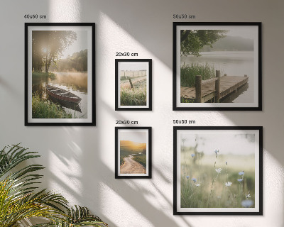 Decorațiune de perete set tablouri Peisaje liniștite cu ape verzi