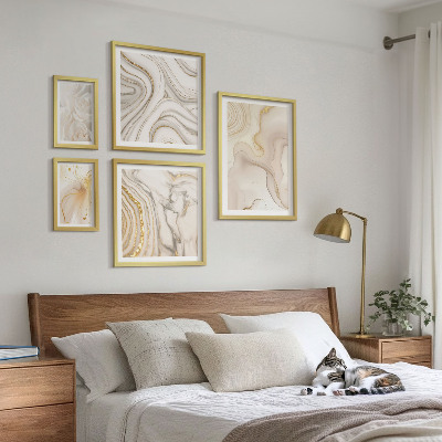 Decorațiune de perete set tablouri Compoziții abstracte bej